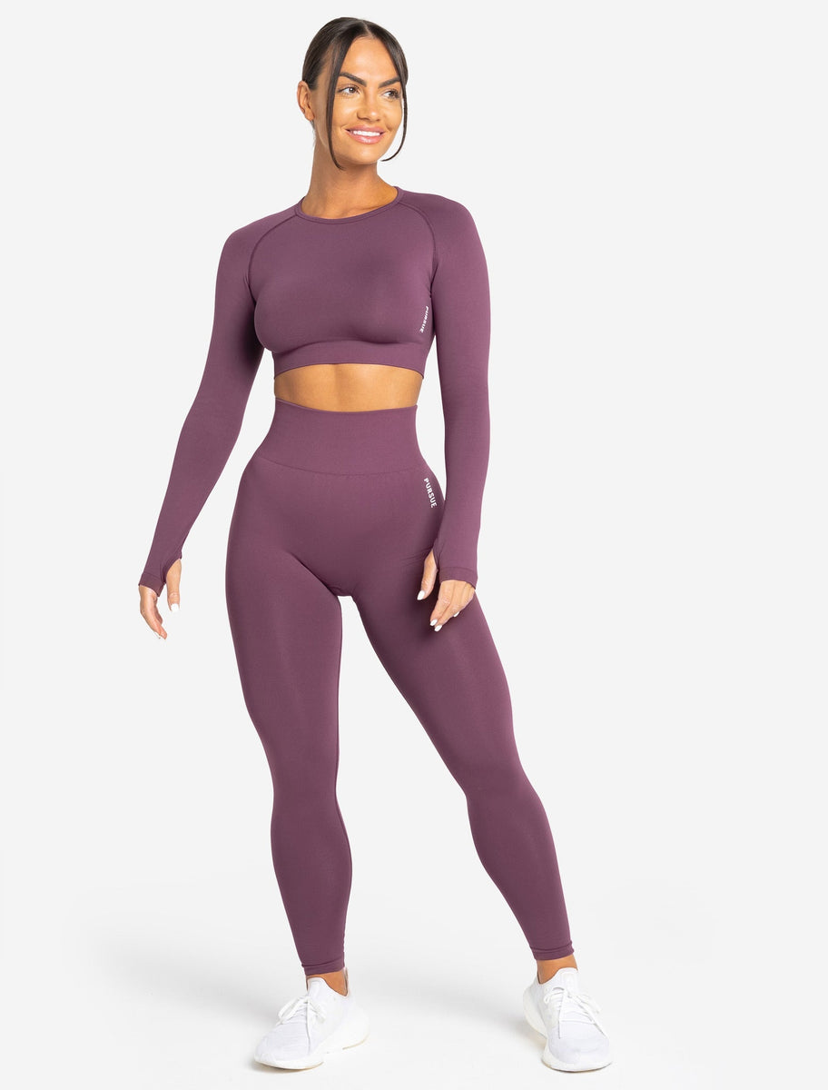 Serenity Seamless Long Sleeve Crop Top and Leggings Set – Phush Boutique