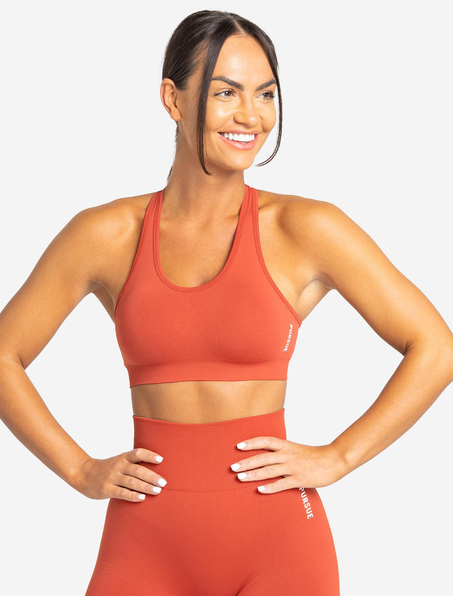 Lets Gym Fitness Bold Minimal Sports Bra Top - Red