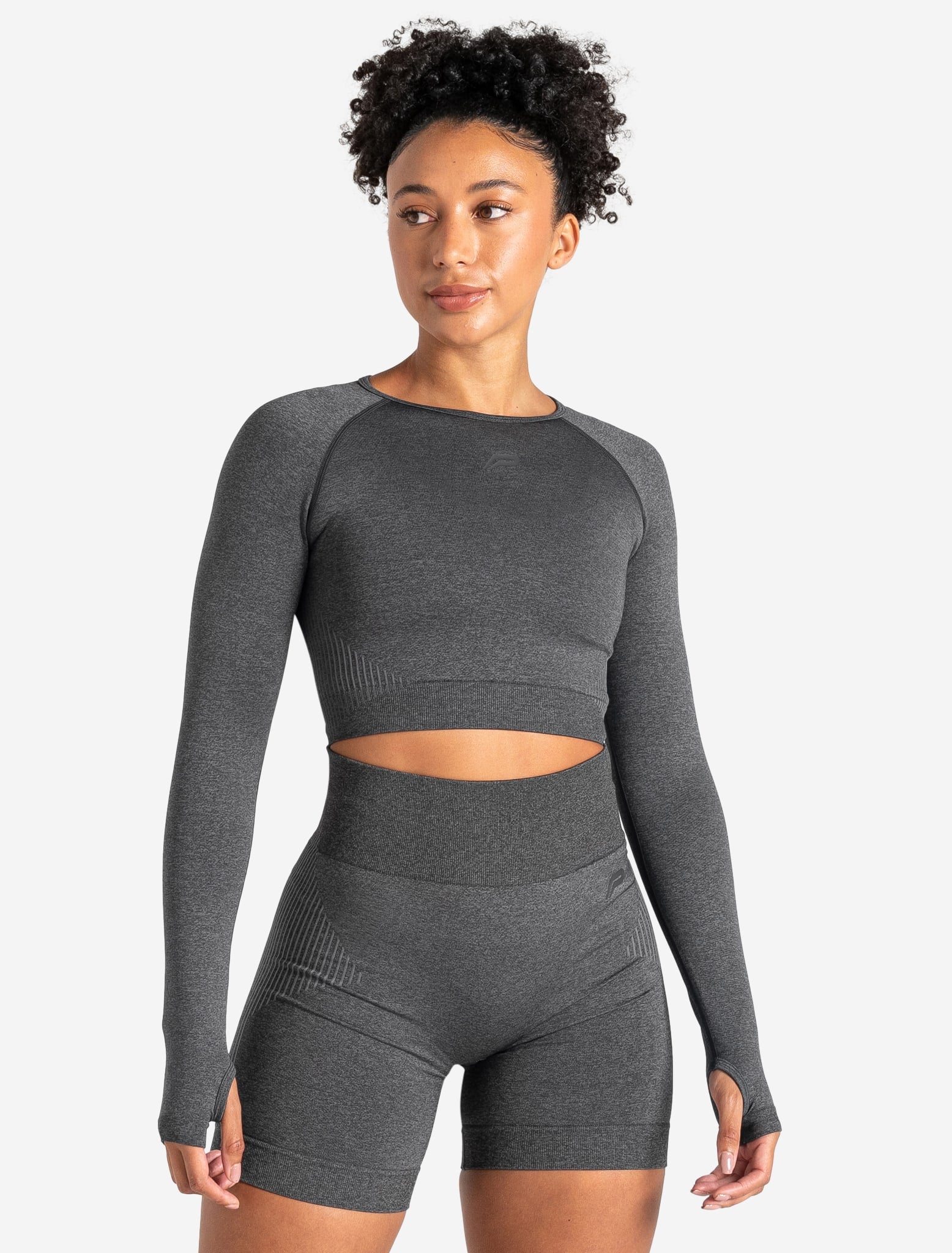 ADAPT 2.0 Seamless Crop Top - Charcoal Pursue Fitness 1