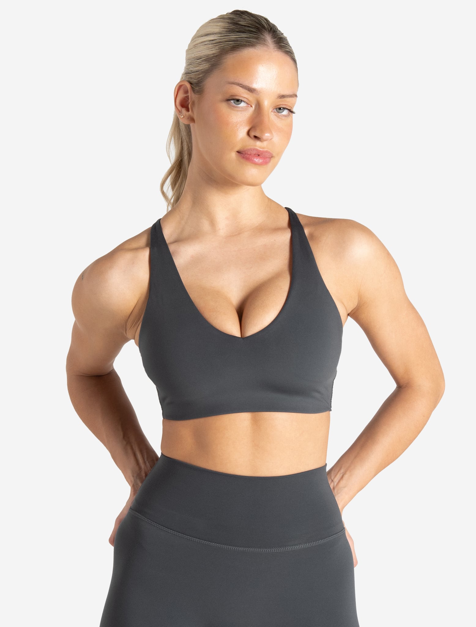 Allure Adjustable Sports Bra - Storm Grey Pursue Fitness 1