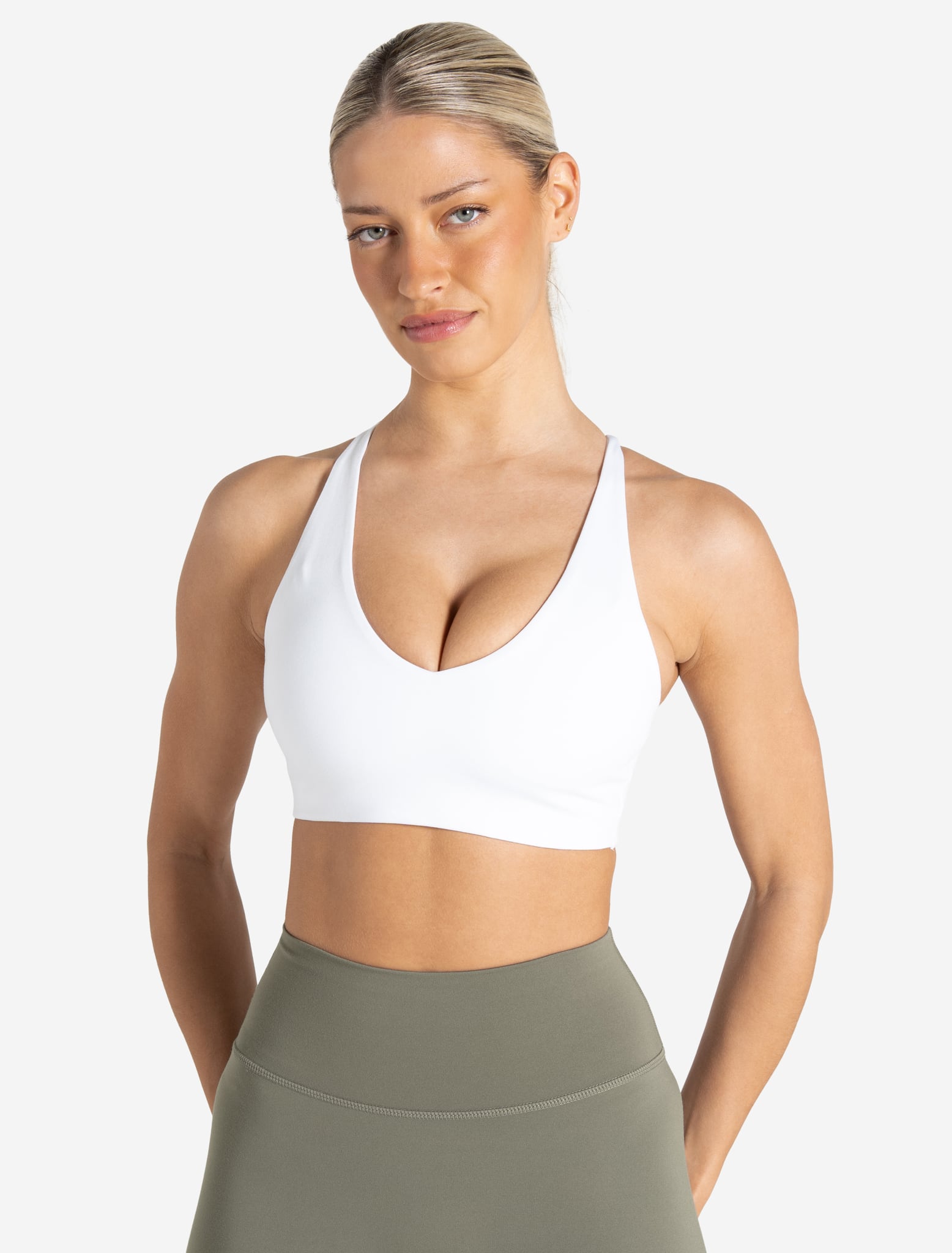 Allure Adjustable Sports Bra - White Pursue Fitness 1