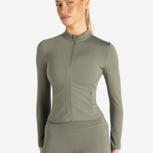 Allure Zip Jacket - Dusky Sage Pursue Fitness 1