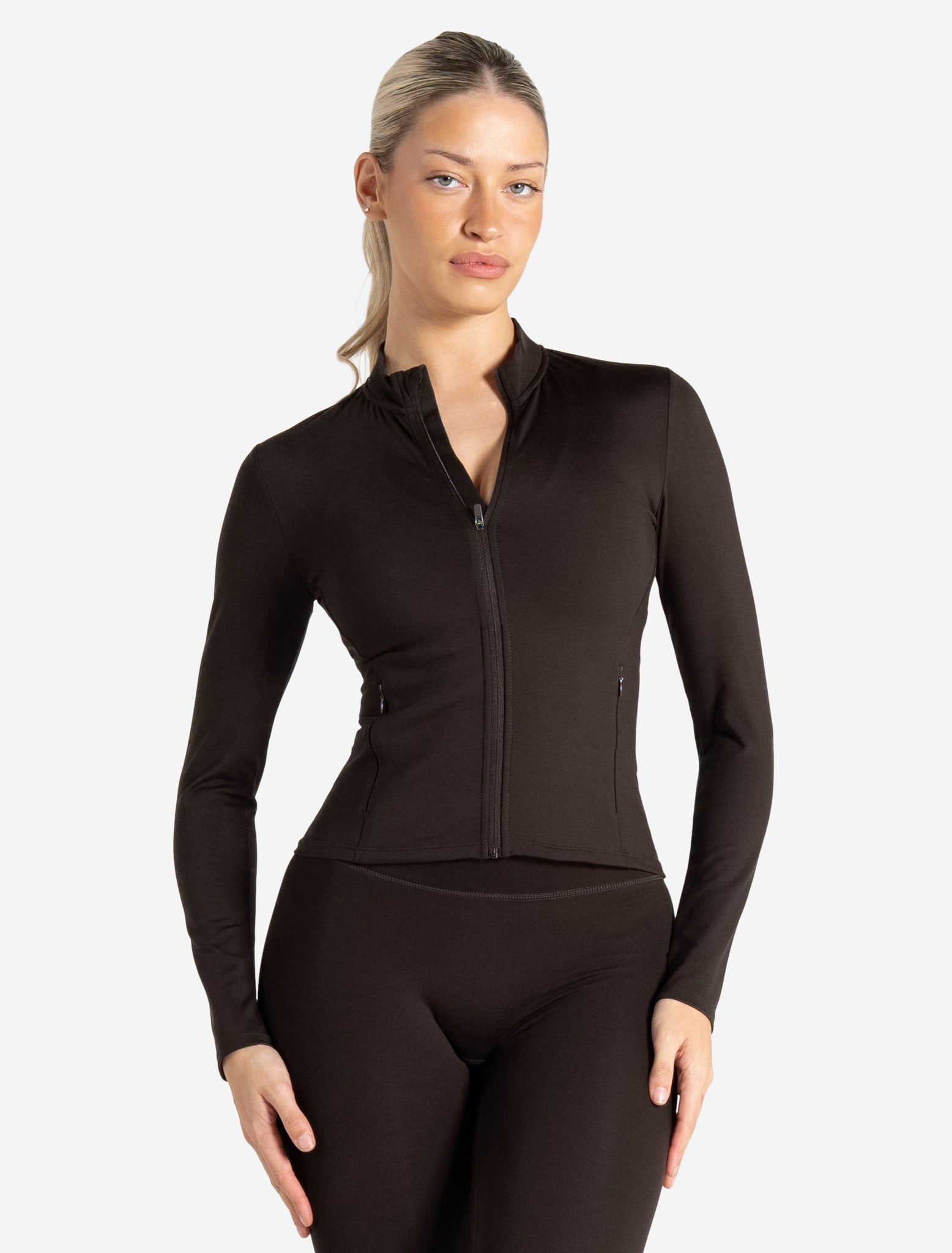 Allure Zip Jacket - Espresso Pursue Fitness 1