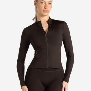 Allure Zip Jacket - Espresso Pursue Fitness 1