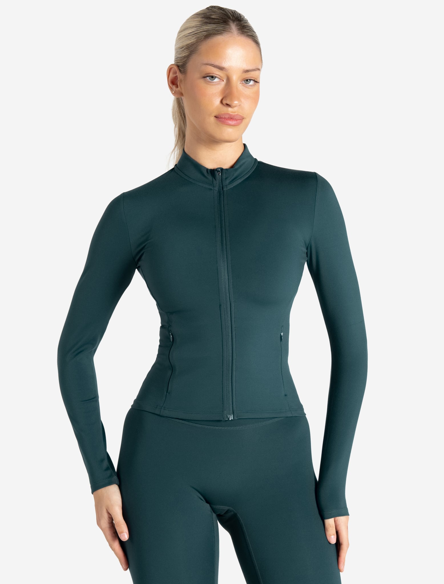 Allure Zip Jacket - Marine Teal Pursue Fitness 1