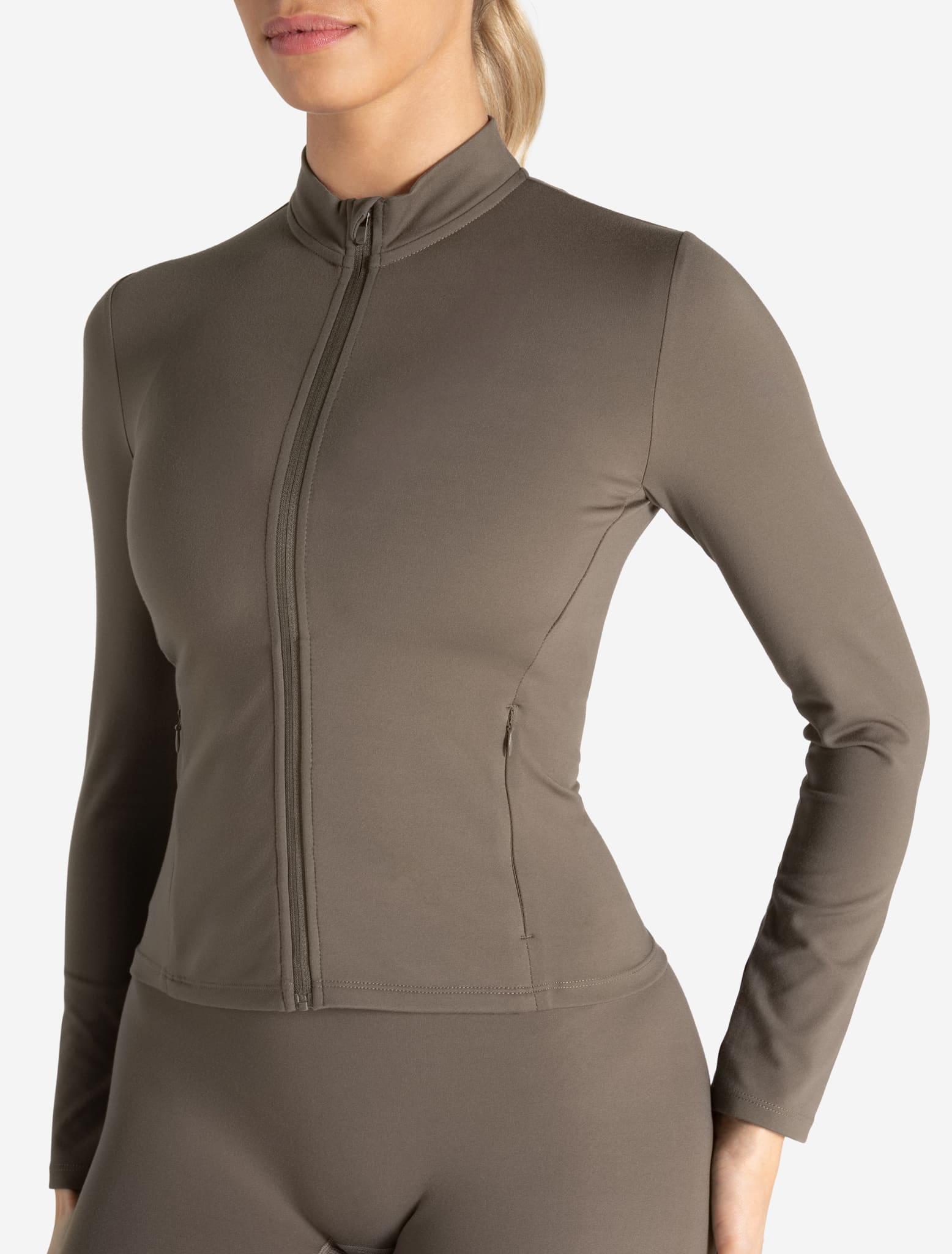 Allure Zip Jacket - Taupe Pursue Fitness 2