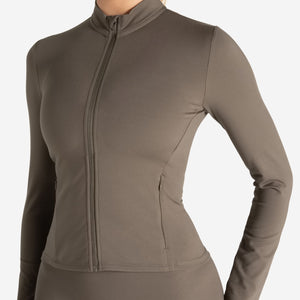 Allure Zip Jacket - Taupe Pursue Fitness 2