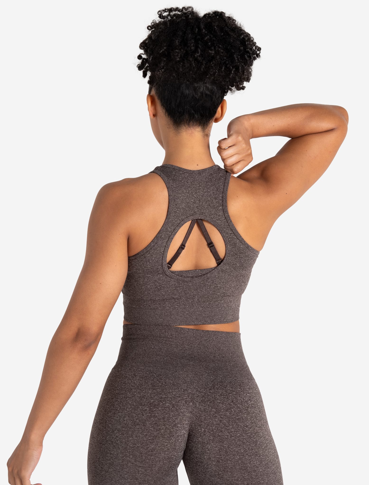 Form Seamless Crop Tank - Brown Marl Pursue Fitness 2