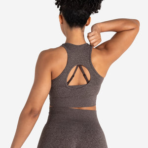 Form Seamless Crop Tank - Brown Marl Pursue Fitness 2