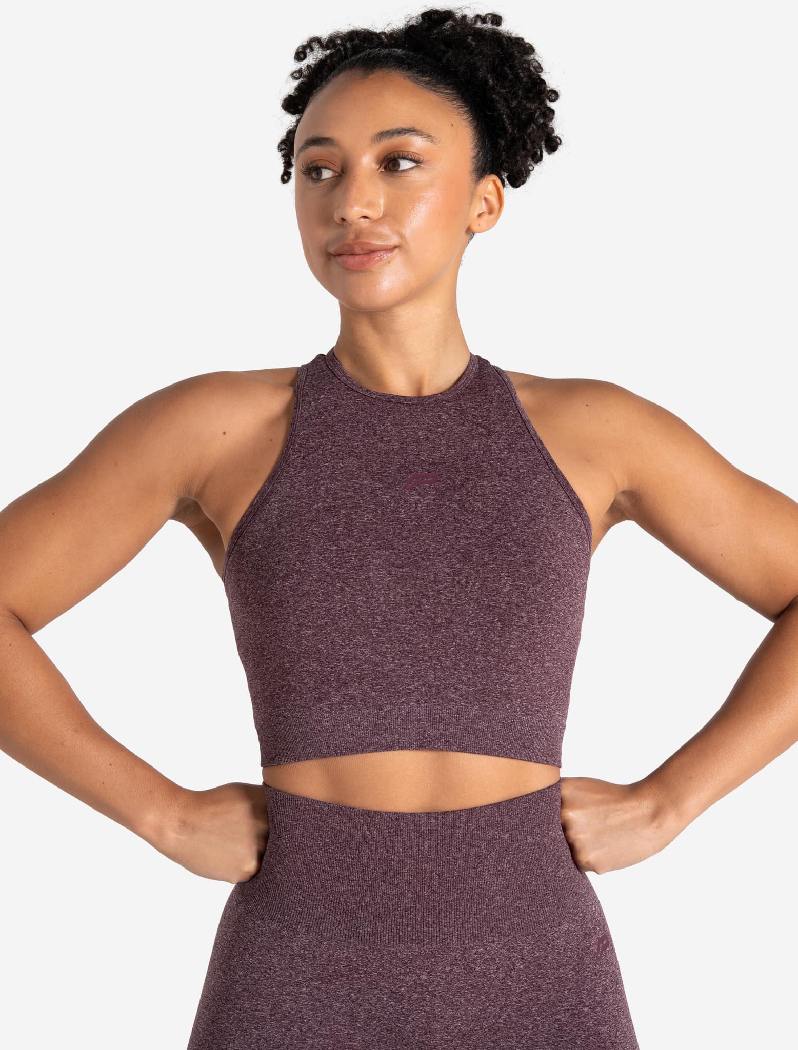 Form Seamless Crop Tank - Cherry Marl Pursue Fitness 1