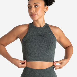 Form Seamless Crop Tank - Green Marl Pursue Fitness 1