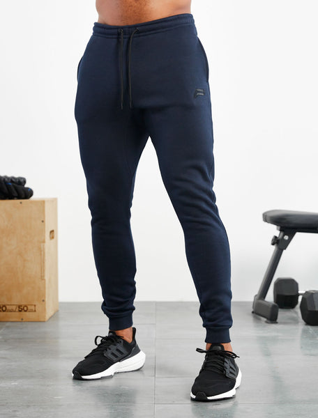 Navy sales tapered joggers