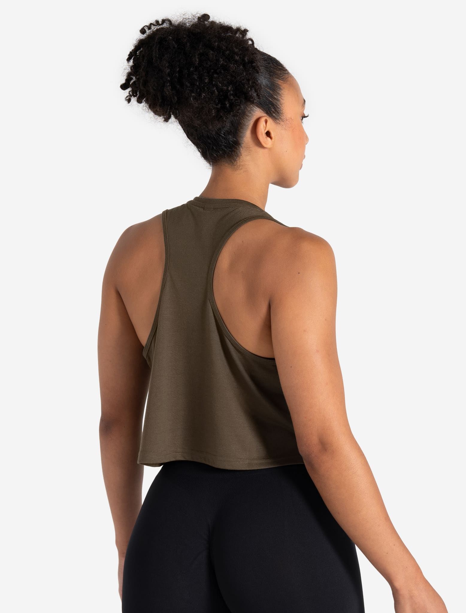 Lightweight Crop Gym Tank - Olive Pursue Fitness 2