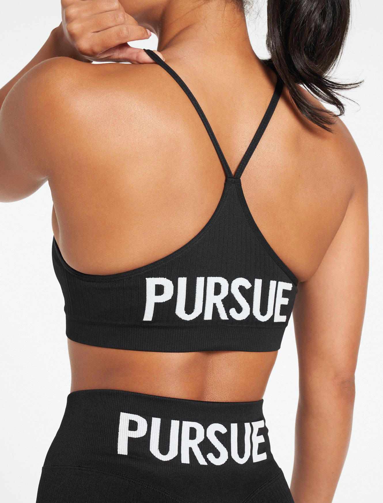 Seamless push-up sports bra - Black - Ladies