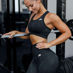 Marble Seamless Sports Bra - Black Pursue Fitness 2