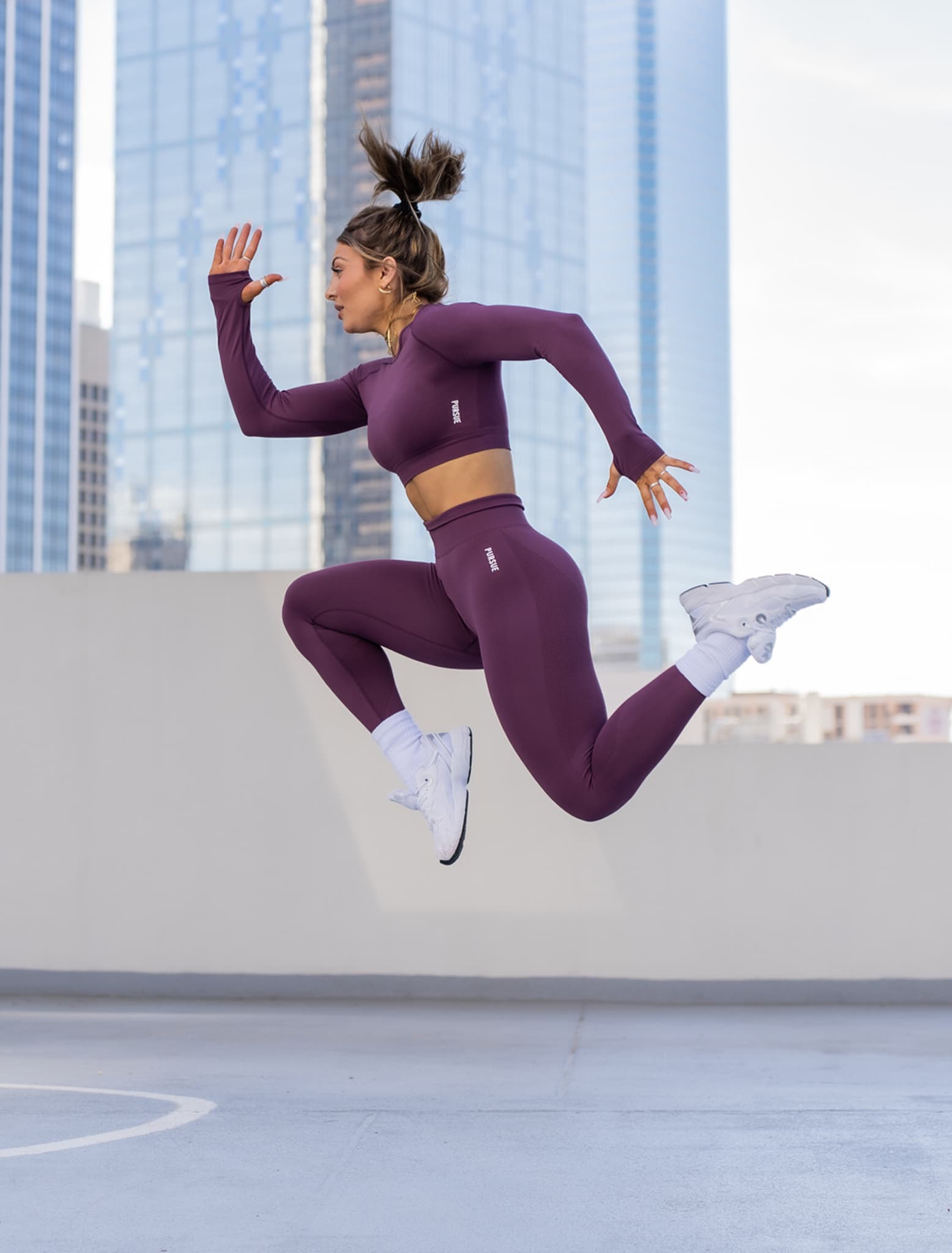 Move Seamless Long Sleeve Crop Top - Plum Pursue Fitness 2