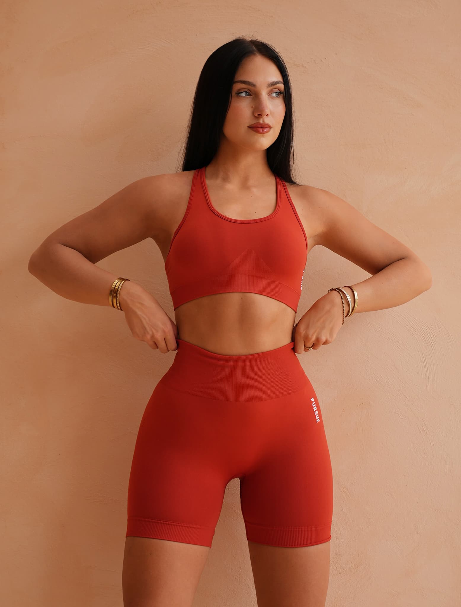 Move Seamless Sports Bra - Burnt Red Pursue Fitness 2