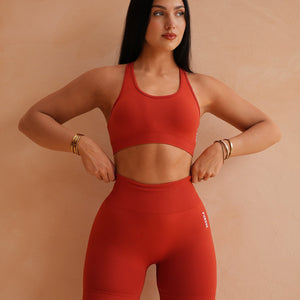 Move Seamless Sports Bra - Burnt Red Pursue Fitness 2