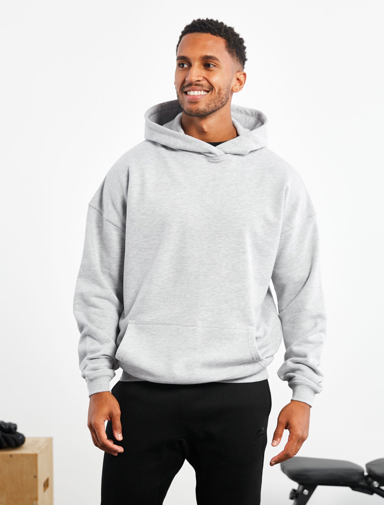 Oversized Hoodie for Men | Grey Marl | Pursue Fitness