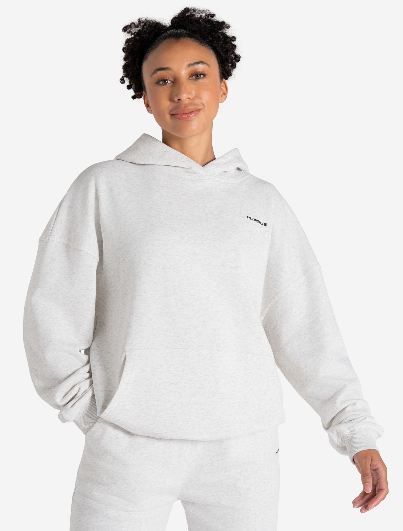 Oversized Hoodie - Light Melange Grey Pursue Fitness 1