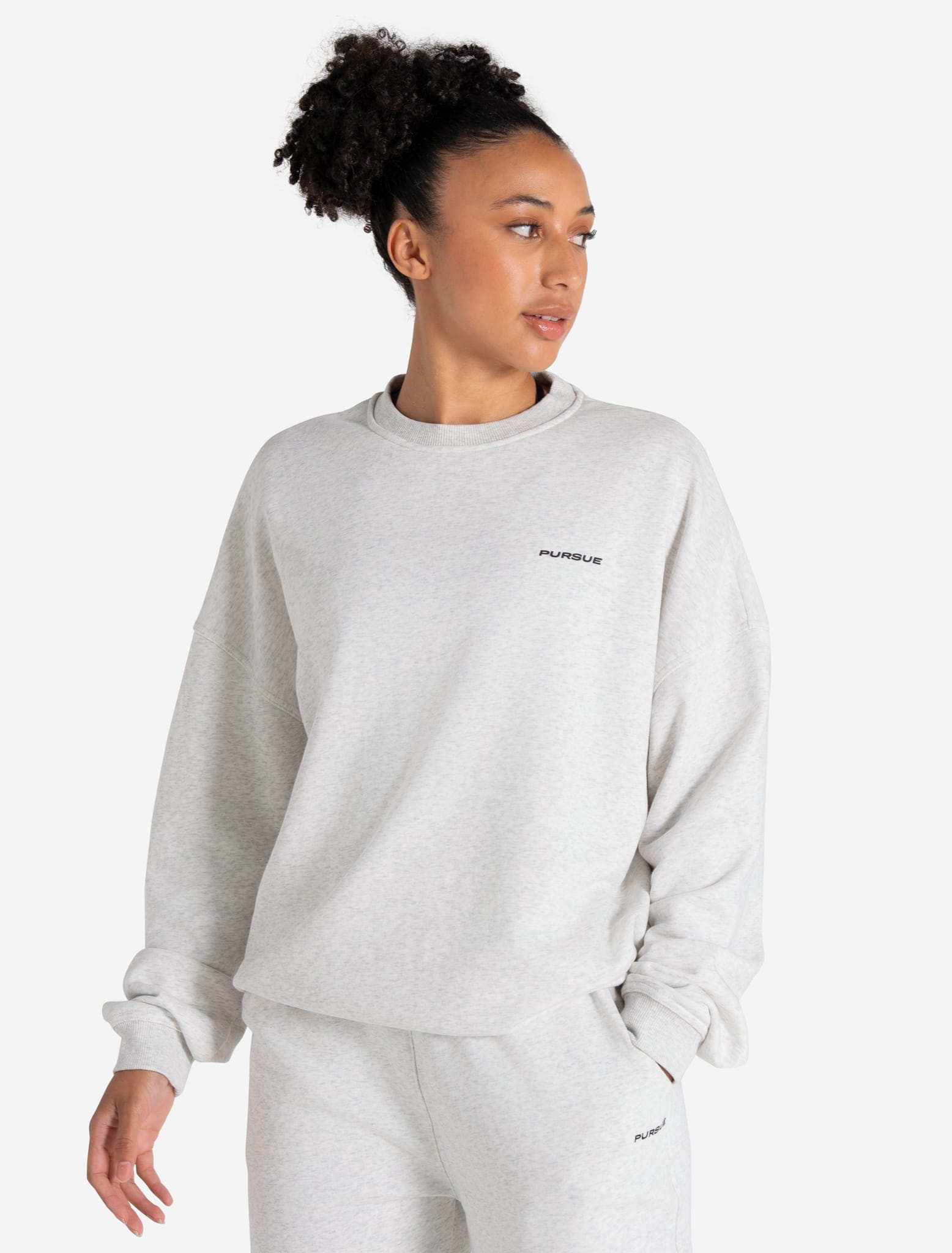 Oversized Sweatshirt - Light Melange Grey Pursue Fitness 1