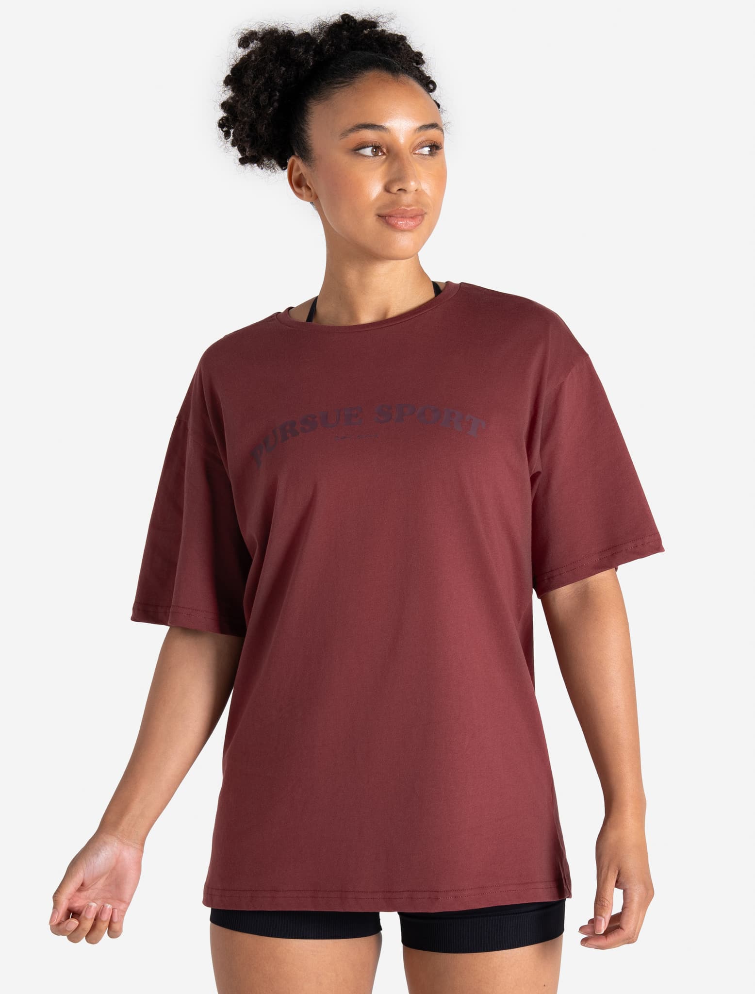 Pump Cover T-Shirt - Dark Cherry Pursue Fitness 1