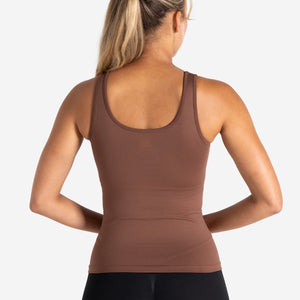 Sculpt Seamless Built-In Bra Vest - Cocoa Brown Pursue Fitness 2