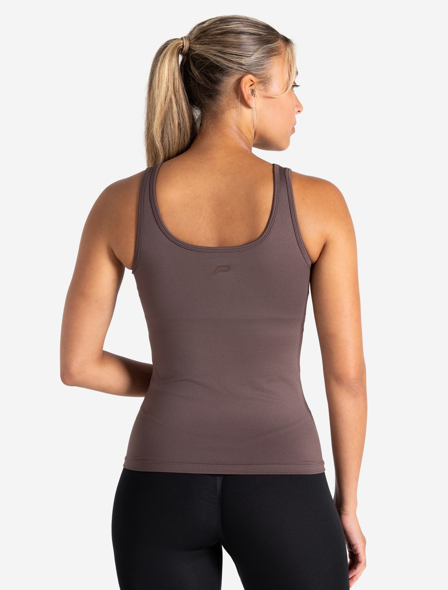 Sculpt Seamless Built-In Bra Vest - Mocha Pursue Fitness 2