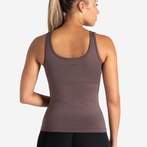 Sculpt Seamless Built-In Bra Vest - Mocha Pursue Fitness 2