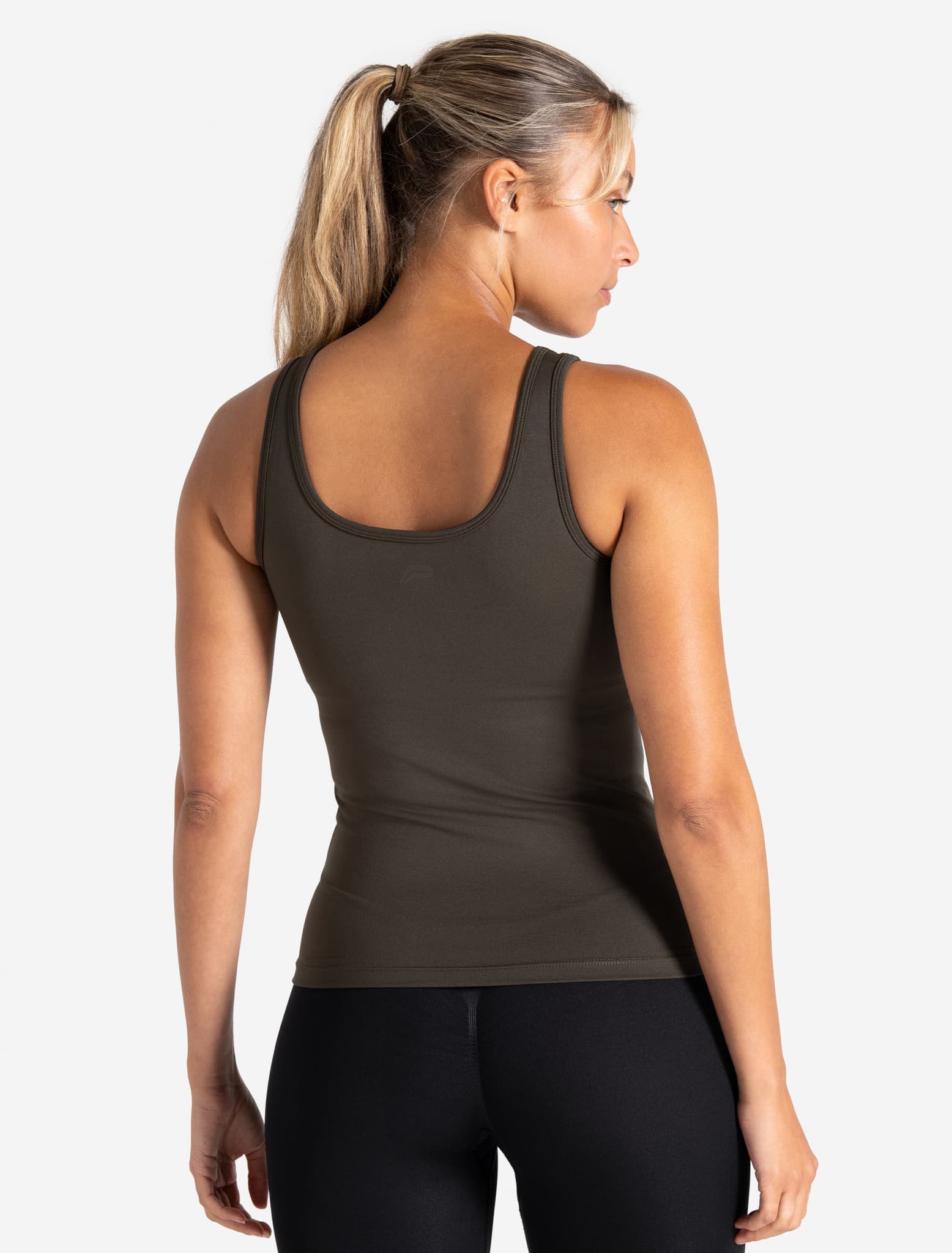 Sculpt Seamless Built-In Bra Vest - Olive Pursue Fitness 2