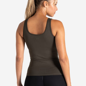 Sculpt Seamless Built-In Bra Vest - Olive Pursue Fitness 2