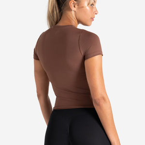 Sculpt Seamless T-Shirt - Cocoa Brown Pursue Fitness 2