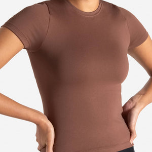 Sculpt Seamless T-Shirt - Cocoa Brown Pursue Fitness 1