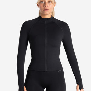 Sculpt Seamless Zip Jacket - Black Pursue Fitness 1