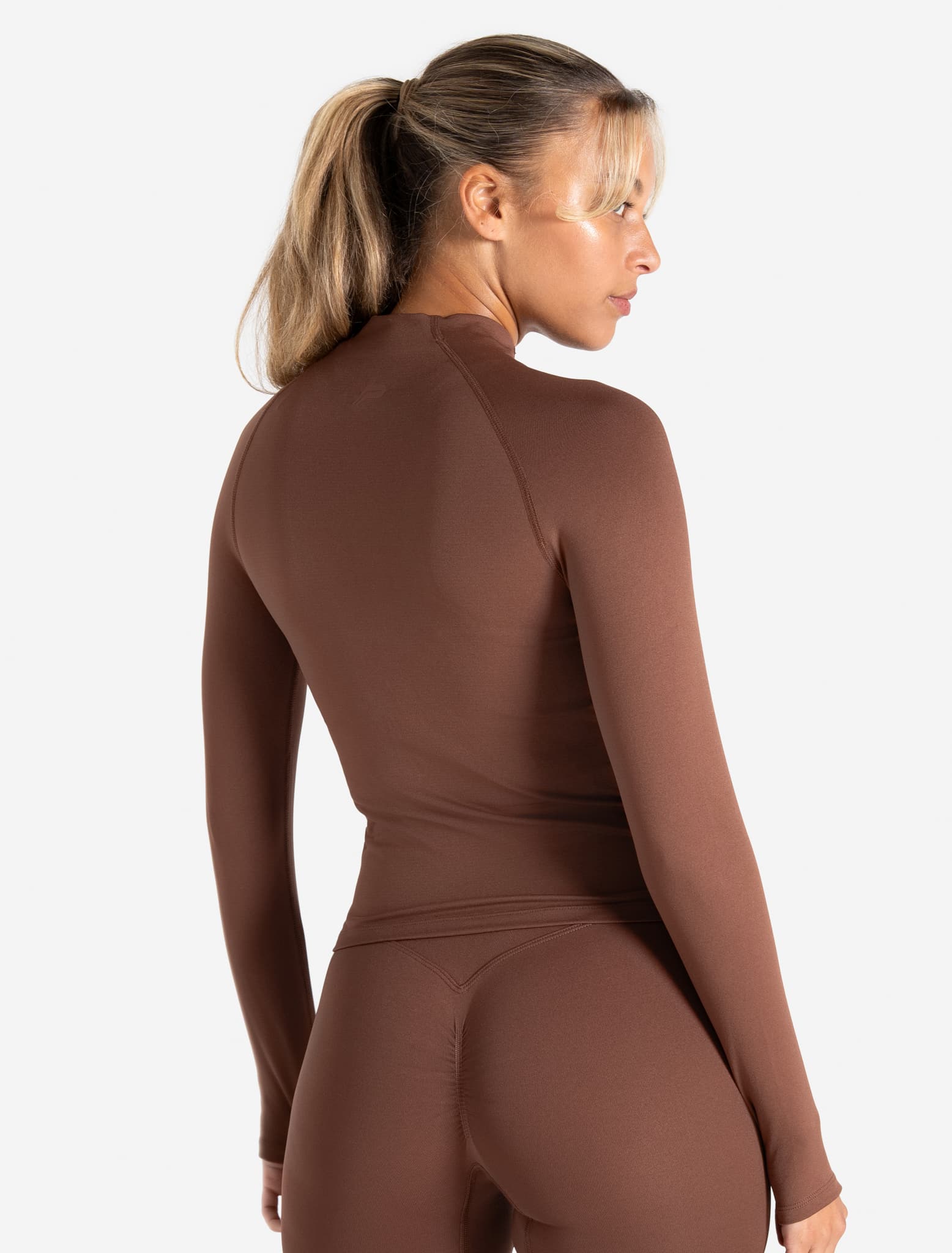 Sculpt Seamless Zip Jacket - Cocoa Brown Pursue Fitness 2