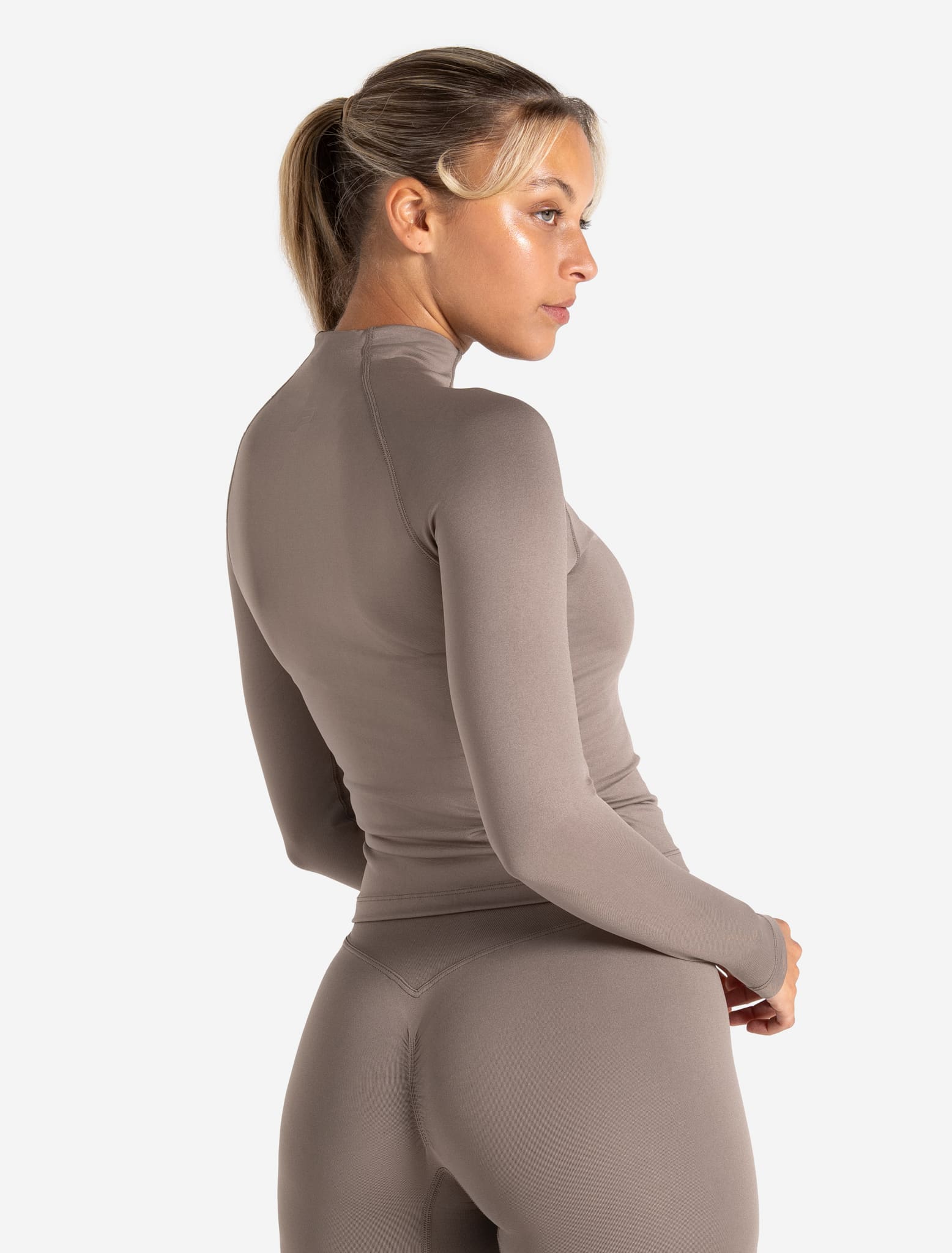 Sculpt Seamless Zip Jacket - Taupe Pursue Fitness 2