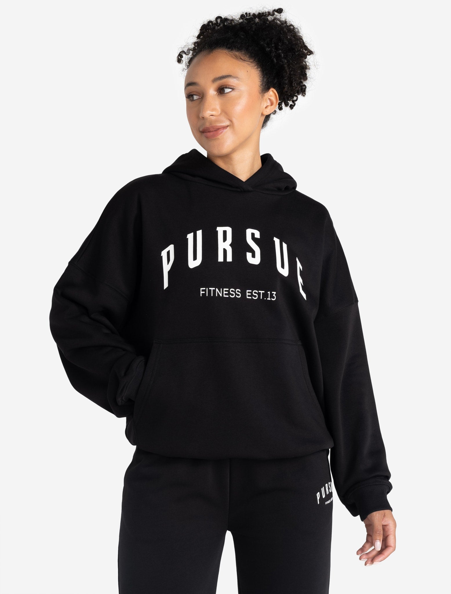 Varsity Oversized Hoodie - Black Pursue Fitness 1