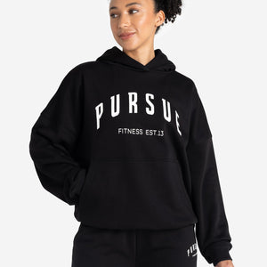 Varsity Oversized Hoodie - Black Pursue Fitness 1