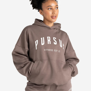 Varsity Oversized Hoodie - Taupe Pursue Fitness 1