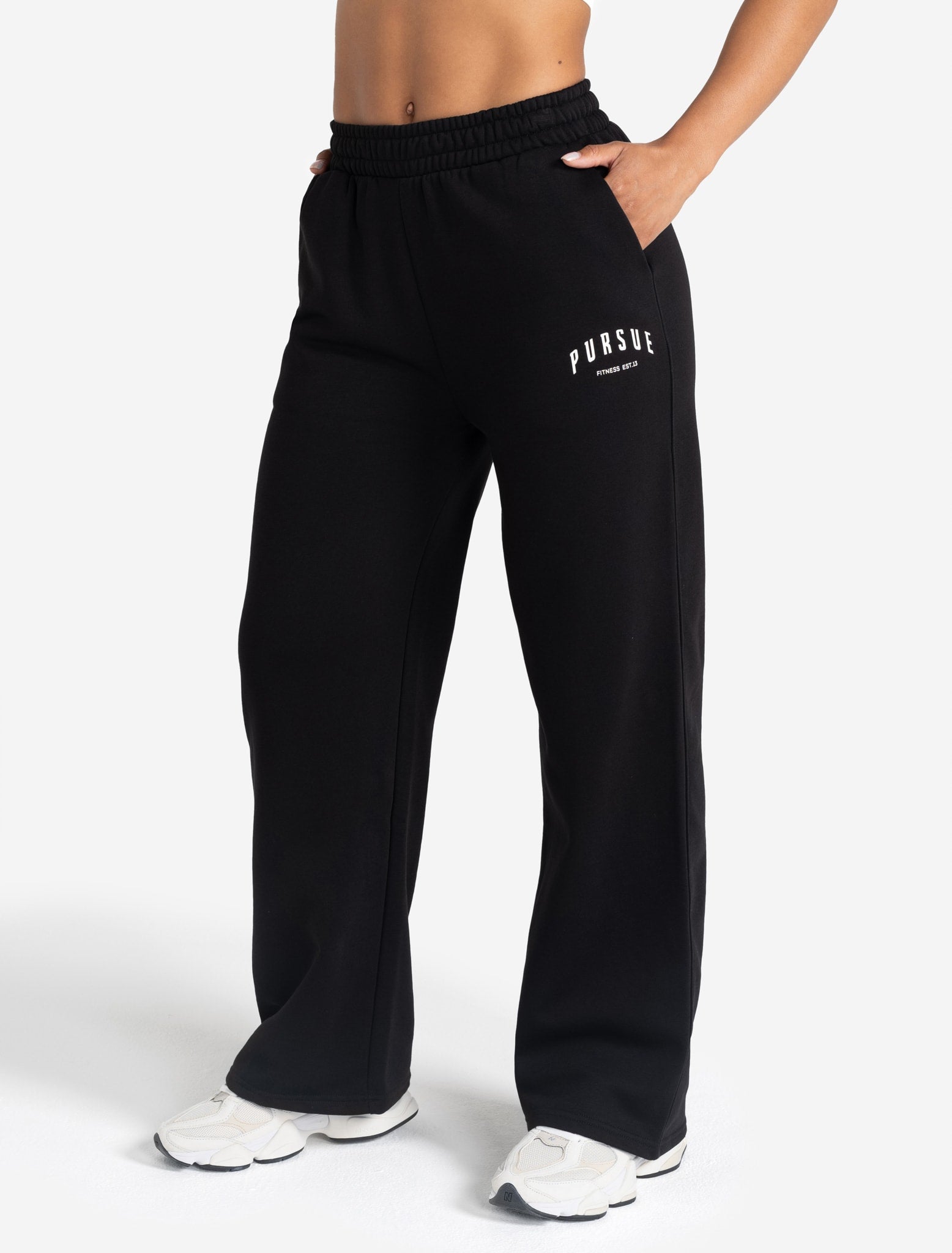 Varsity Wide Leg Joggers - Black Pursue Fitness 6