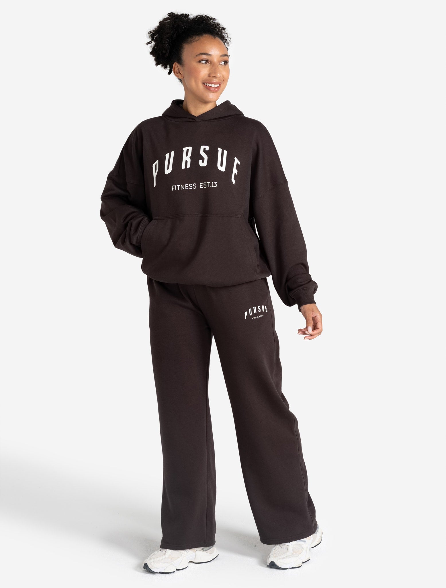 Varsity Wide Leg Joggers - Espresso Pursue Fitness 2