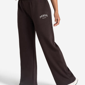 Varsity Wide Leg Joggers - Espresso Pursue Fitness 1