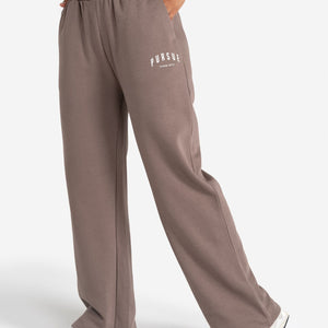 Varsity Wide Leg Joggers - Taupe Pursue Fitness 1